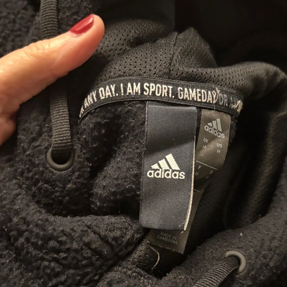 Adidas Black Sherpa Hoodie - Picture 4 of 5